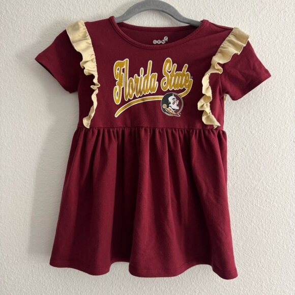 Florida State FSU Seminole’s Youth Girls Ruffle Sparkly Game Day Dress Size 5/6 - Picture 2 of 6